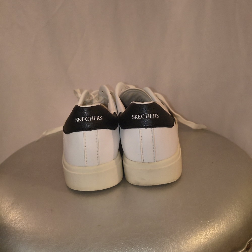 Skechers White Sneakers with Black Accent - Picture 4 of 8